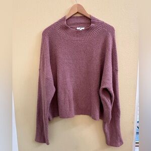 BP Ribbed Crew Neck Sweater- Mauve